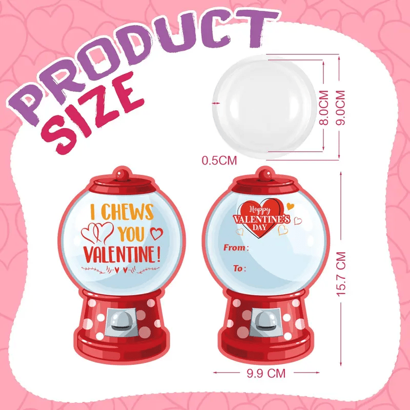 Candy Cards Gift Set | Plastic Domes, DIY Treat Holders for Classroom Exchange, Kids & Couples 💝🎁🍬