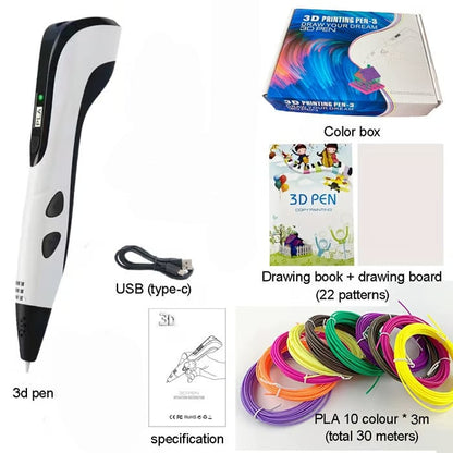🎉🎁NEW 3D Printing Pen 3d Pen Set for Kids, LCD Display with PLA Filament
