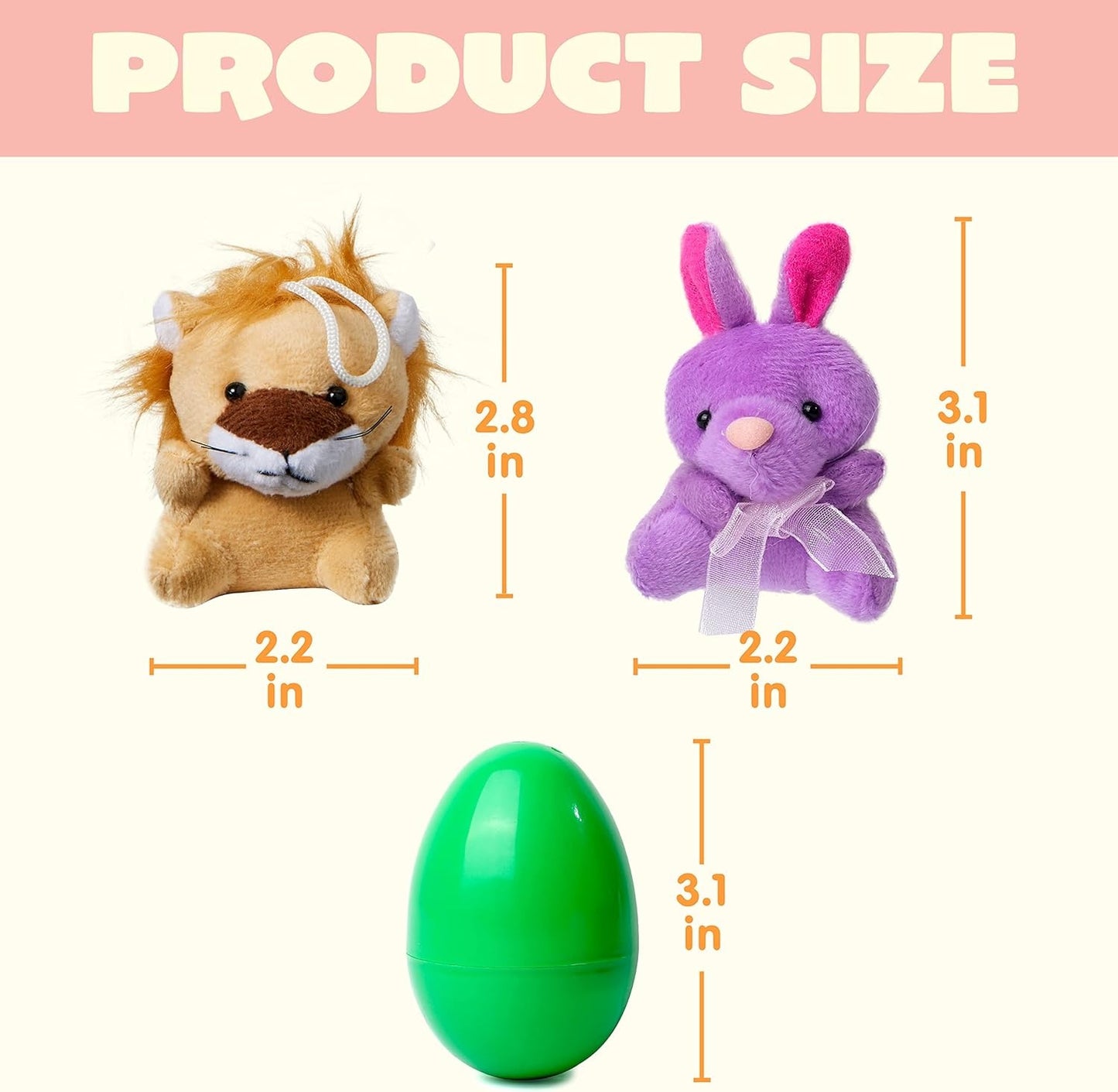 🐆🐈‍⬛🐎12/24/36 Pcs Prefilled Easter Eggs, Filled with Plush Animal Toys