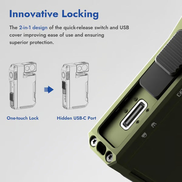 G5 Premium Rotatable RGB Mini Pocket Flashlight, 400 Lumens, USB-C Rechargeable