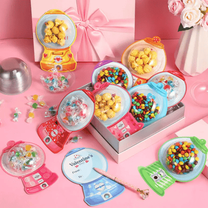 Candy Cards Gift Set | Plastic Domes, DIY Treat Holders for Classroom Exchange, Kids & Couples 💝🎁🍬