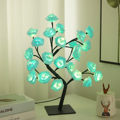 🌹💓Rose Flower Design Tree Night Light, USB Powered Table Lamp