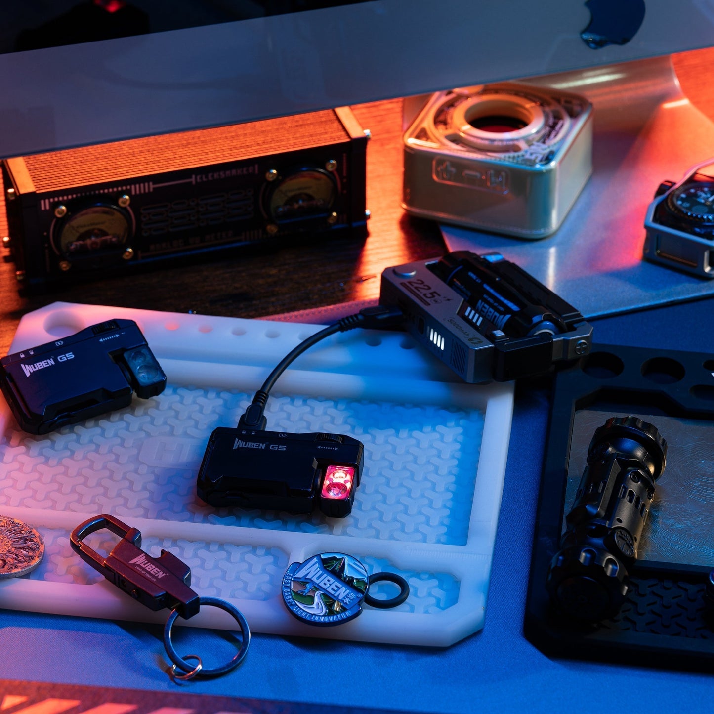 G5 Premium Rotatable RGB Mini Pocket Flashlight, 400 Lumens, USB-C Rechargeable