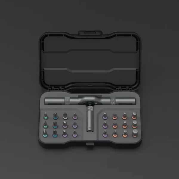 DIY screwdriver 24 in 1, switchable screwdriver shape to adapt to various home repairs, cool home repair tool box, compact and portable, does not take up space ratchet screwdriver