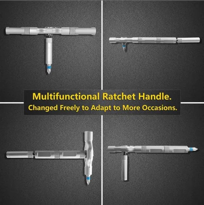 DIY screwdriver 24 in 1, switchable screwdriver shape to adapt to various home repairs, cool home repair tool box, compact and portable, does not take up space ratchet screwdriver