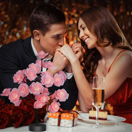 🌹💓Rose Flower Design Tree Night Light, USB Powered Table Lamp