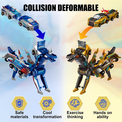🎁✨ Collision Transforming Dinosaur Car Toy