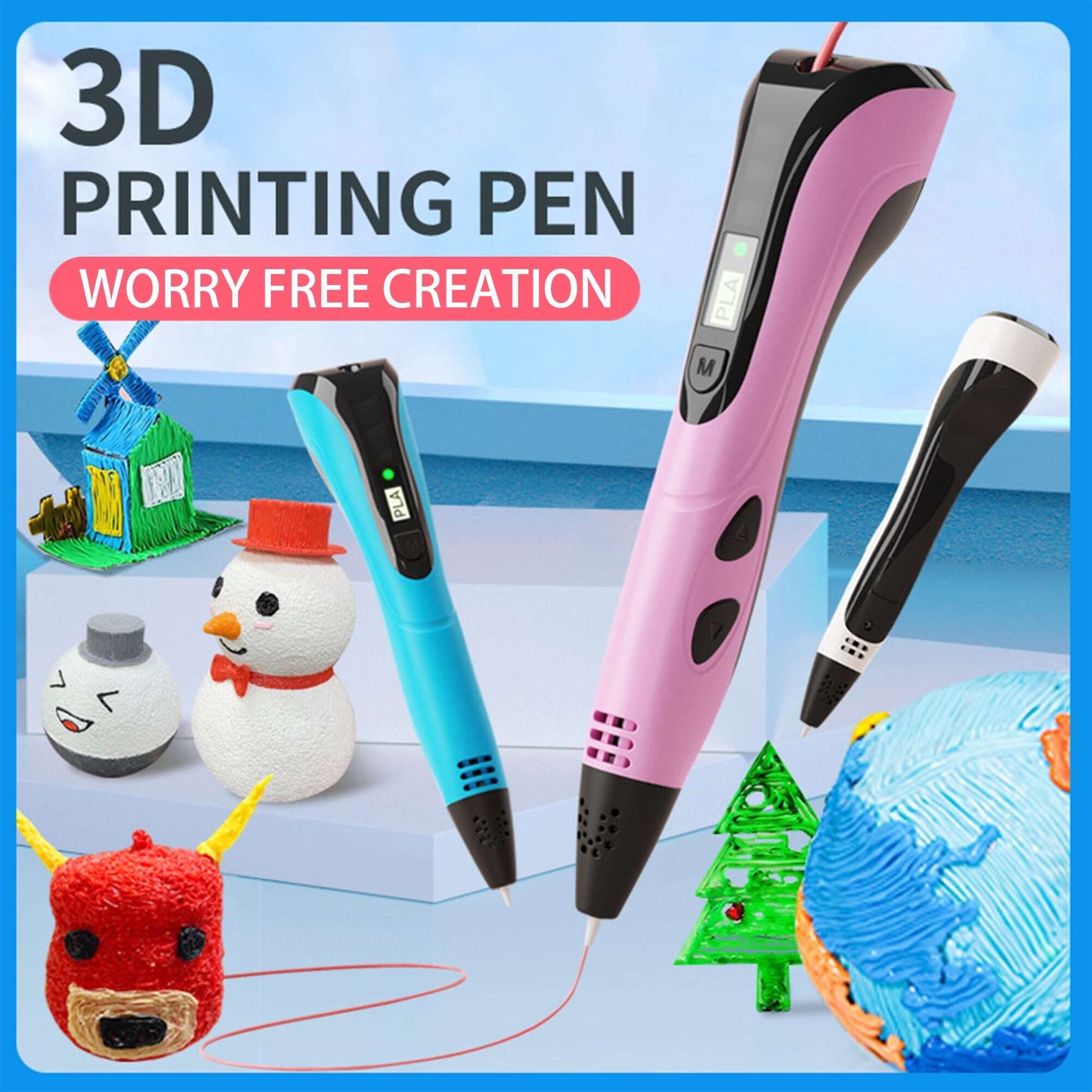 🎉🎁NEW 3D Printing Pen 3d Pen Set for Kids, LCD Display with PLA Filament