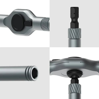 DIY screwdriver 24 in 1, switchable screwdriver shape to adapt to various home repairs, cool home repair tool box, compact and portable, does not take up space ratchet screwdriver