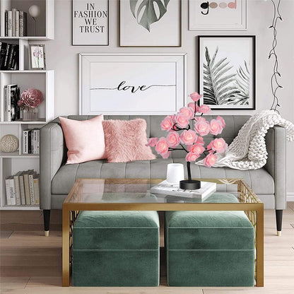 🌹💓Rose Flower Design Tree Night Light, USB Powered Table Lamp