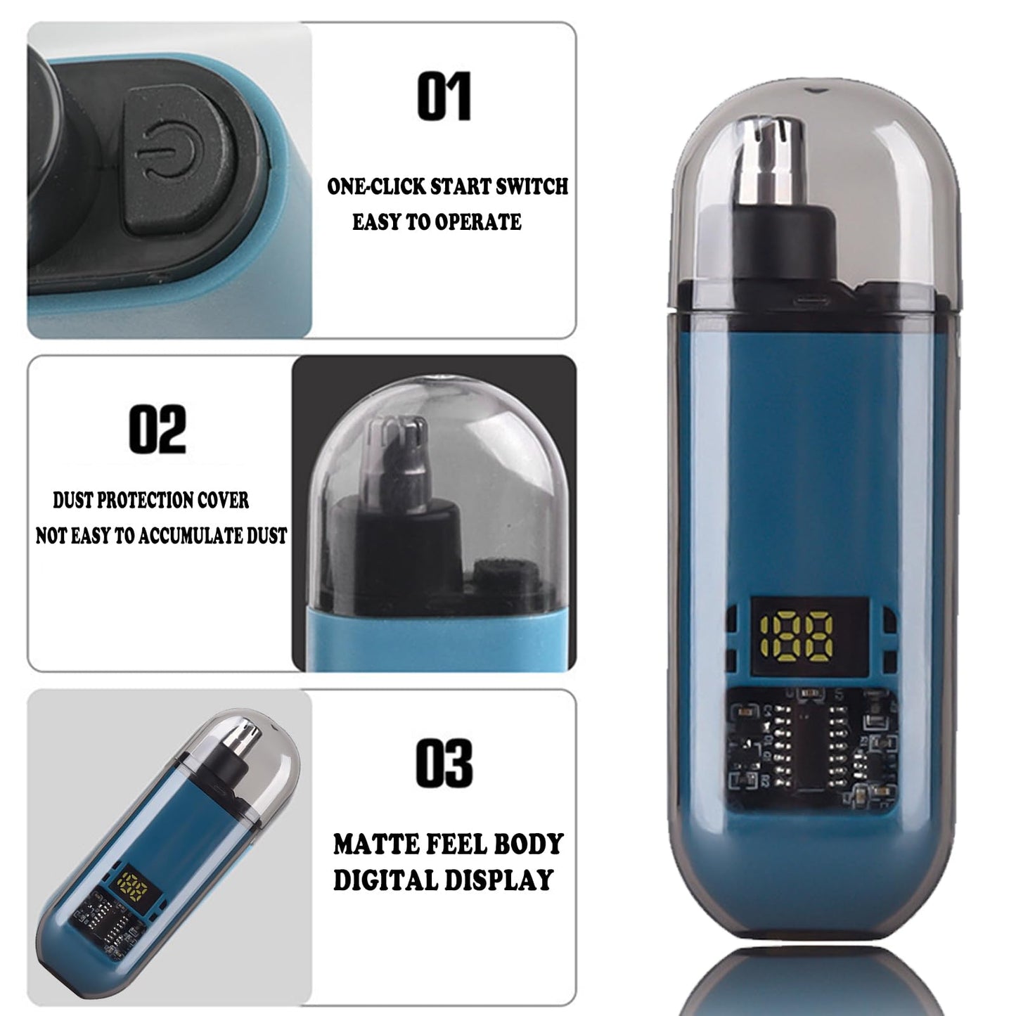 💇‍♂️ Groom with Precision -✨ Ultimate 2-in-1 Nose Hair Trimmer - For Effortless, All-Day Comfort!