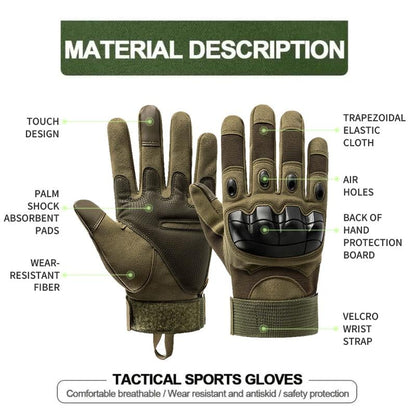 🖐️ Tactical Full Finger Gloves 🛡️ Soft Knuckle Protection + Touch Screen – Durable, Comfortable & Ready for Action! 💥🔥