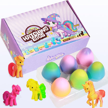 6 Pack Hatching Growing Unicorn Eggs